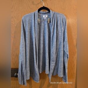 Casual Gray Open-Front Sweater